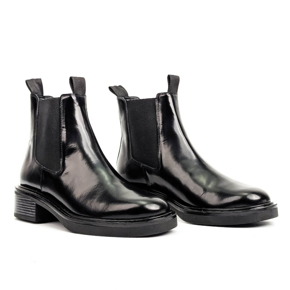LK Bennett Women Gloria Black Leather  Flat Chelsea Ankle Boots sz 10US EUR40